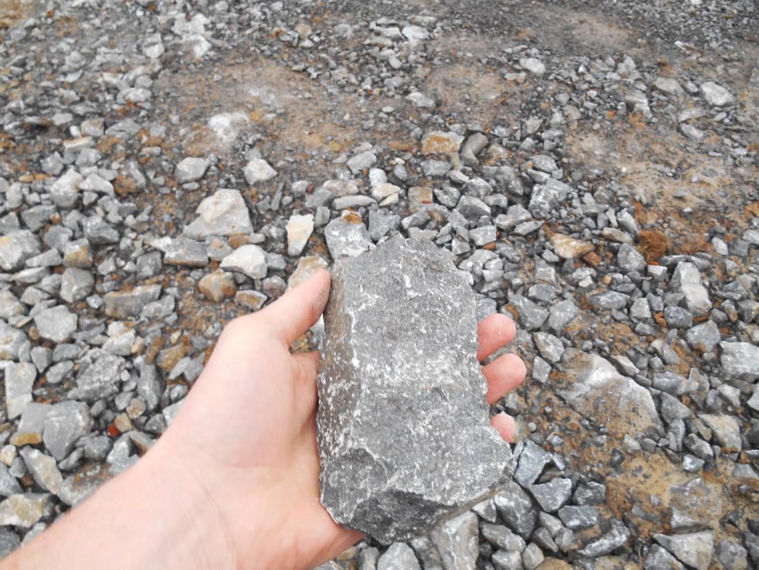 Crushing the farm's own rock for roadway Crushing the farm's own rock for roadway