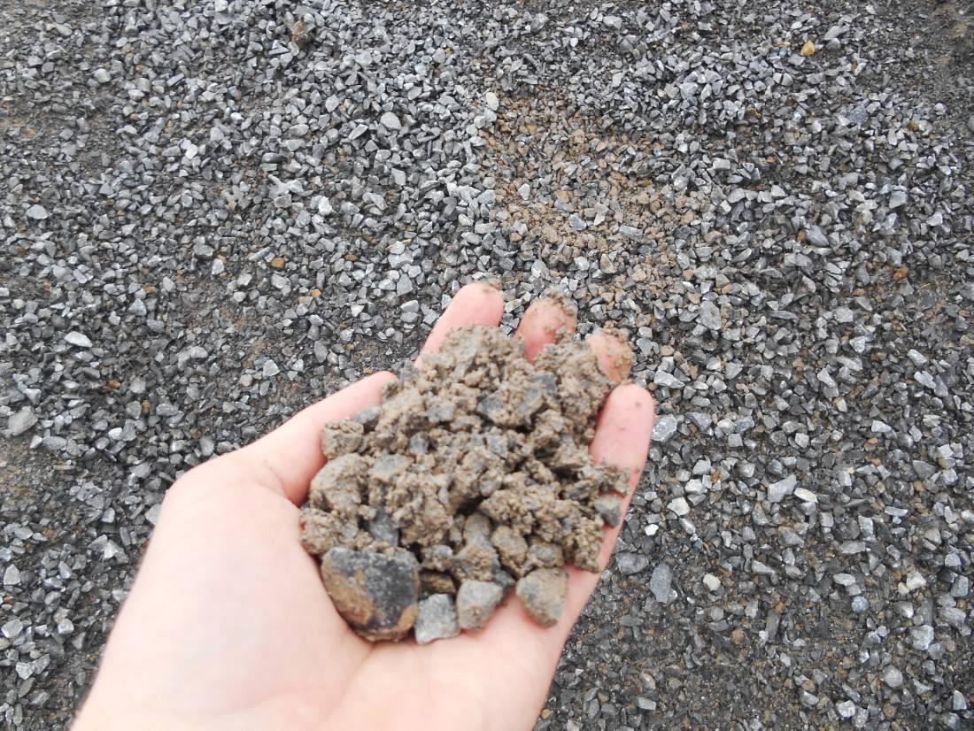 Crushing the farm's own rock for roadway Crushing the farm's own rock for roadway