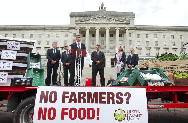 Ulster Farmers Union protest at Stormont Ulster Farmers Union protest at Stormont