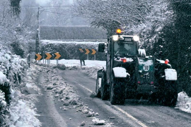 Farmers plough through snow to support their local communities Farmers plough through snow to support their local communities