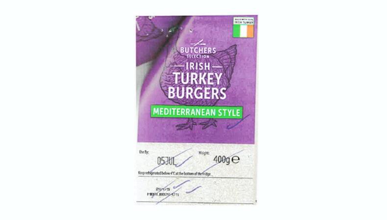 Irish turkey burgers recalled due to the presence of salmonella