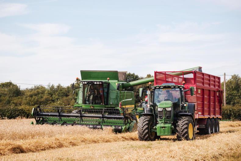 Harvest in full gear for spring barley Harvest in full gear for spring barley